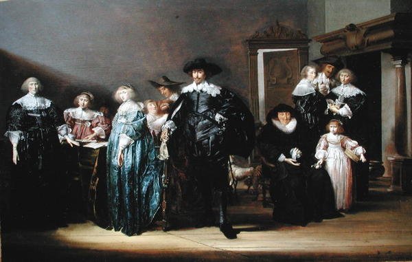 Et portrett av familien Twent i et interiør, 1633 av Pieter Codde