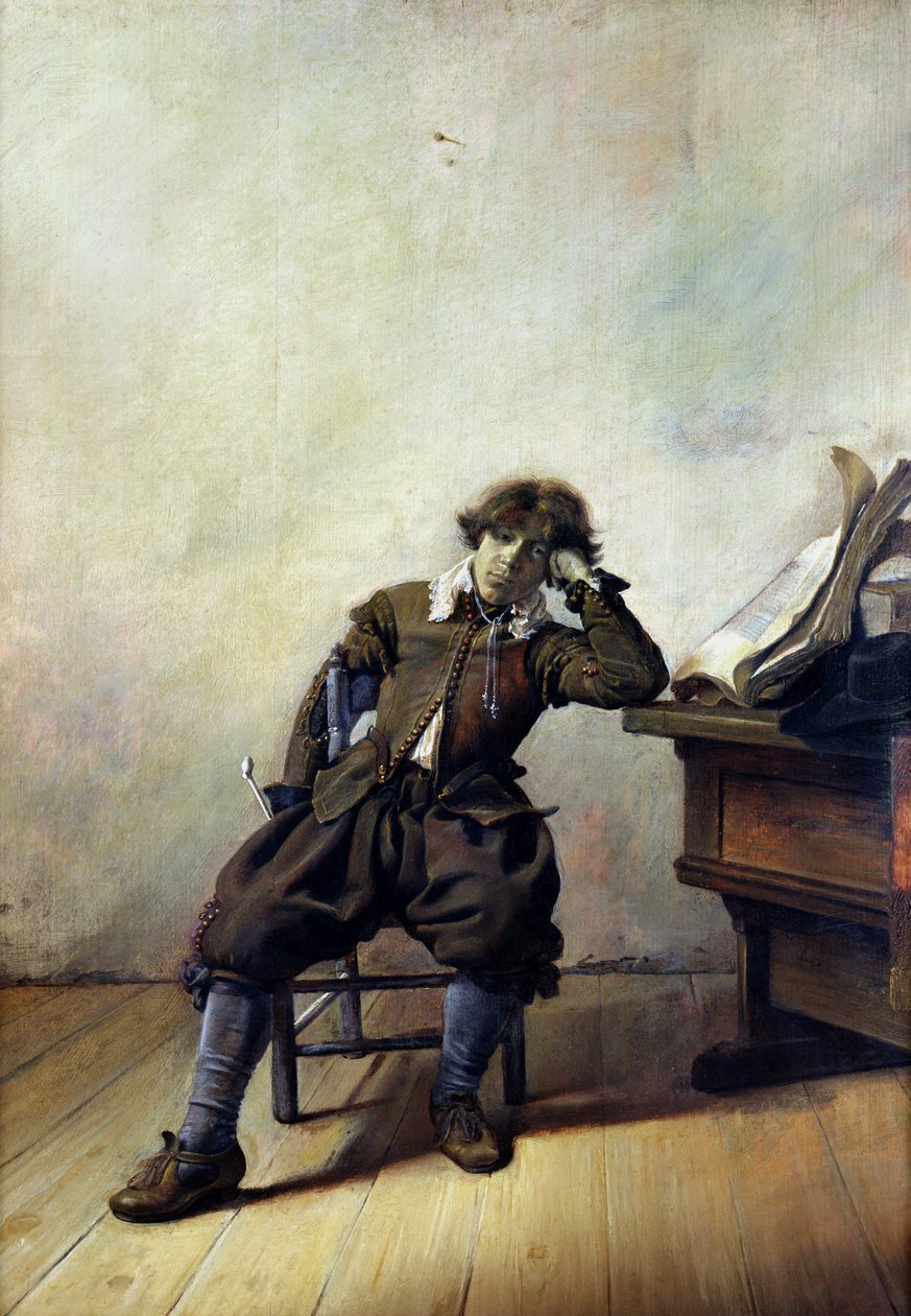 A Young Student in his Study eller, The Smoker, ca. 1630-33 av Pieter Codde