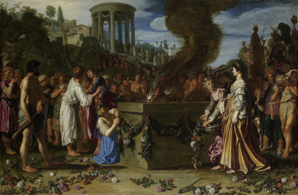 Orestes og Pylades disputerte ved alteret, 1614 av Pieter Lastman
