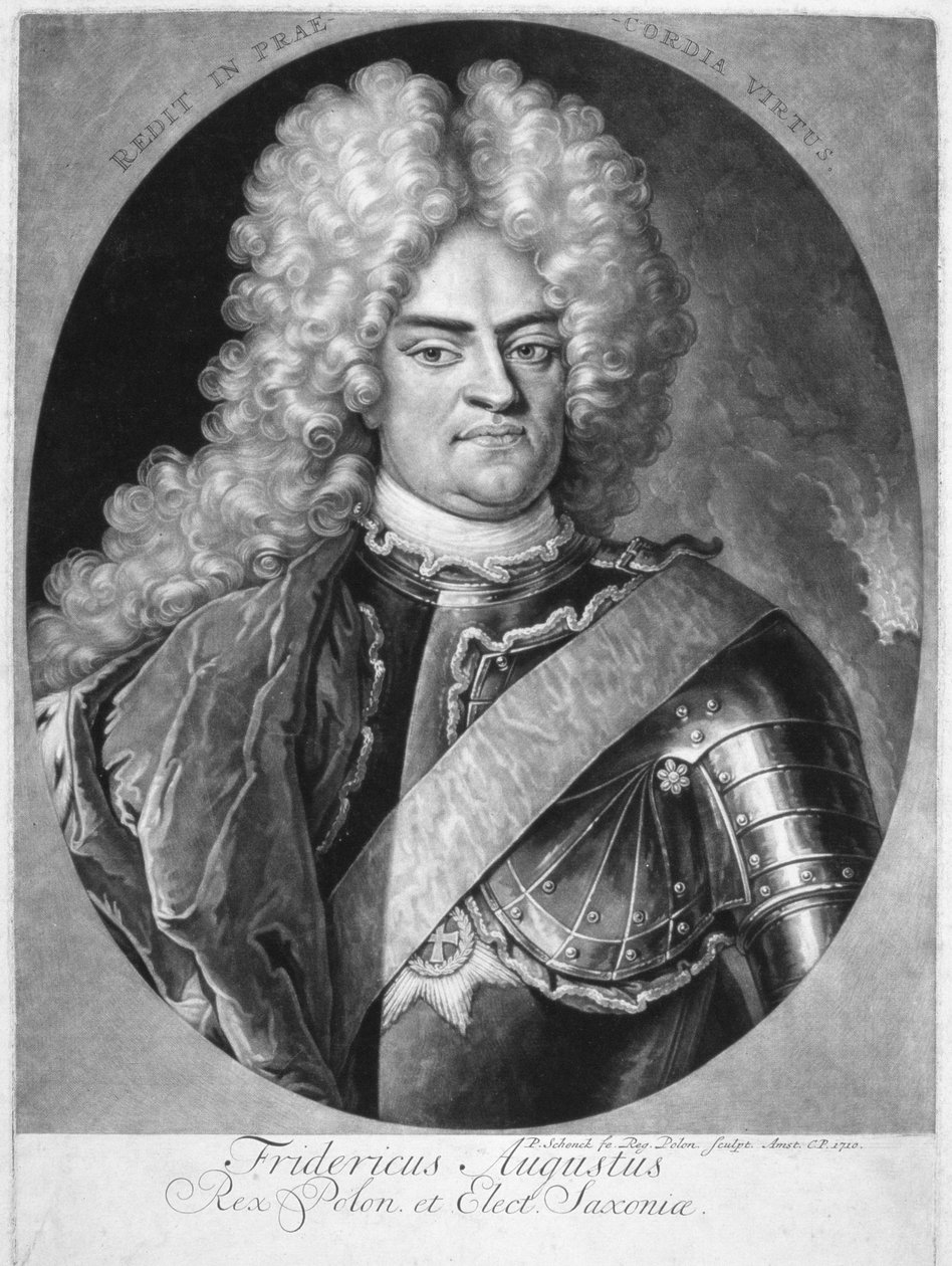 Augustus II (1670-1733) konge av Polen, 1710 av Pieter Schenk