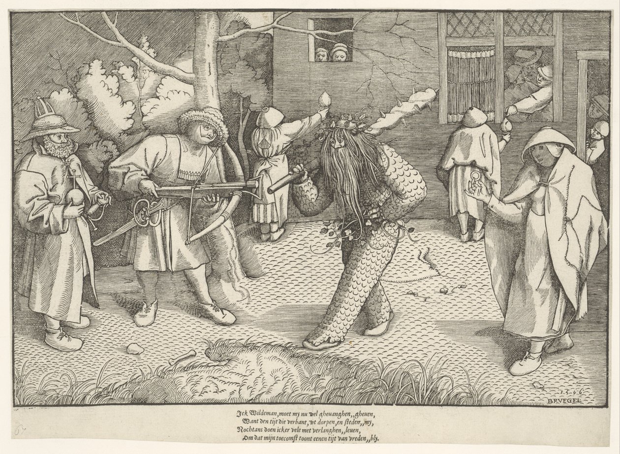 Maskerade av Orson og Valentine, 1566 av Pieter The Elder after Brueghel