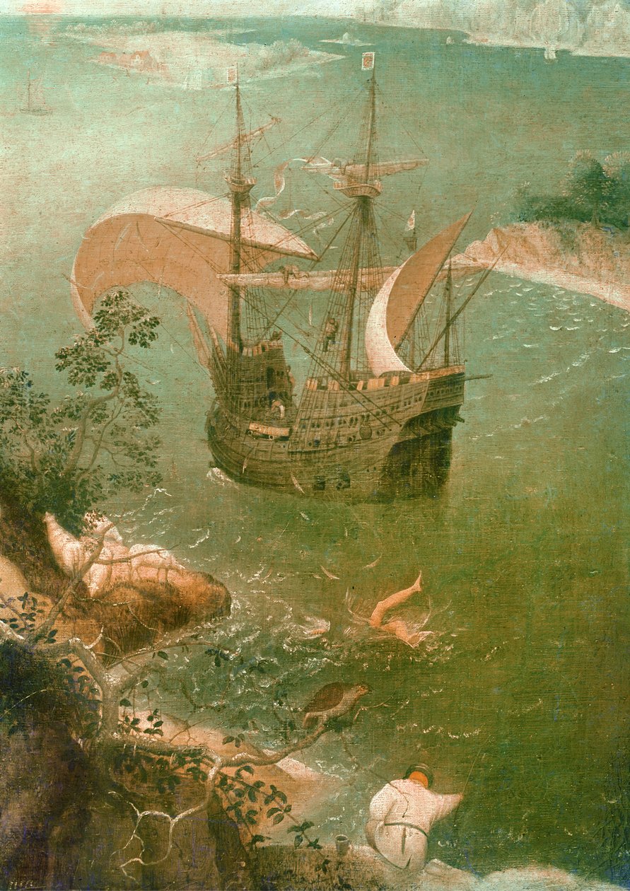 Landskap med Icarus fall, c.1555 olje på lerret detalj av 3675 av Pieter Bruegel the Elder
