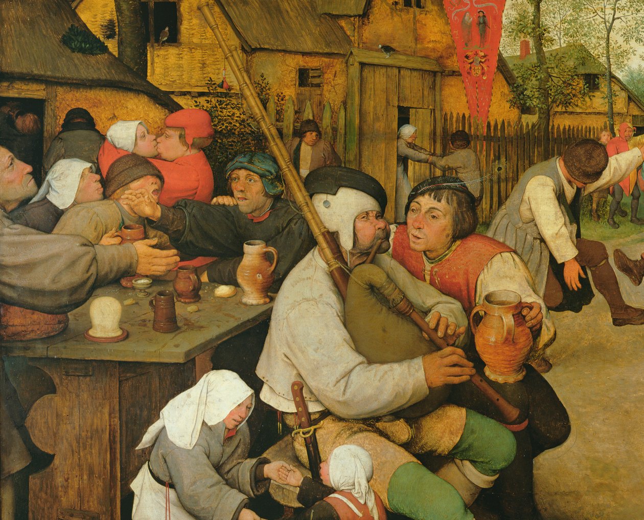 Bondedans, 1568 olje på paneldetalj av 68947 og 186442 av Pieter Bruegel the Elder