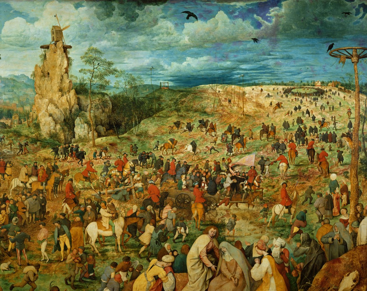 The Road to Calvary, 1564 olje på paneldetalj av 186439 av Pieter Bruegel the Elder