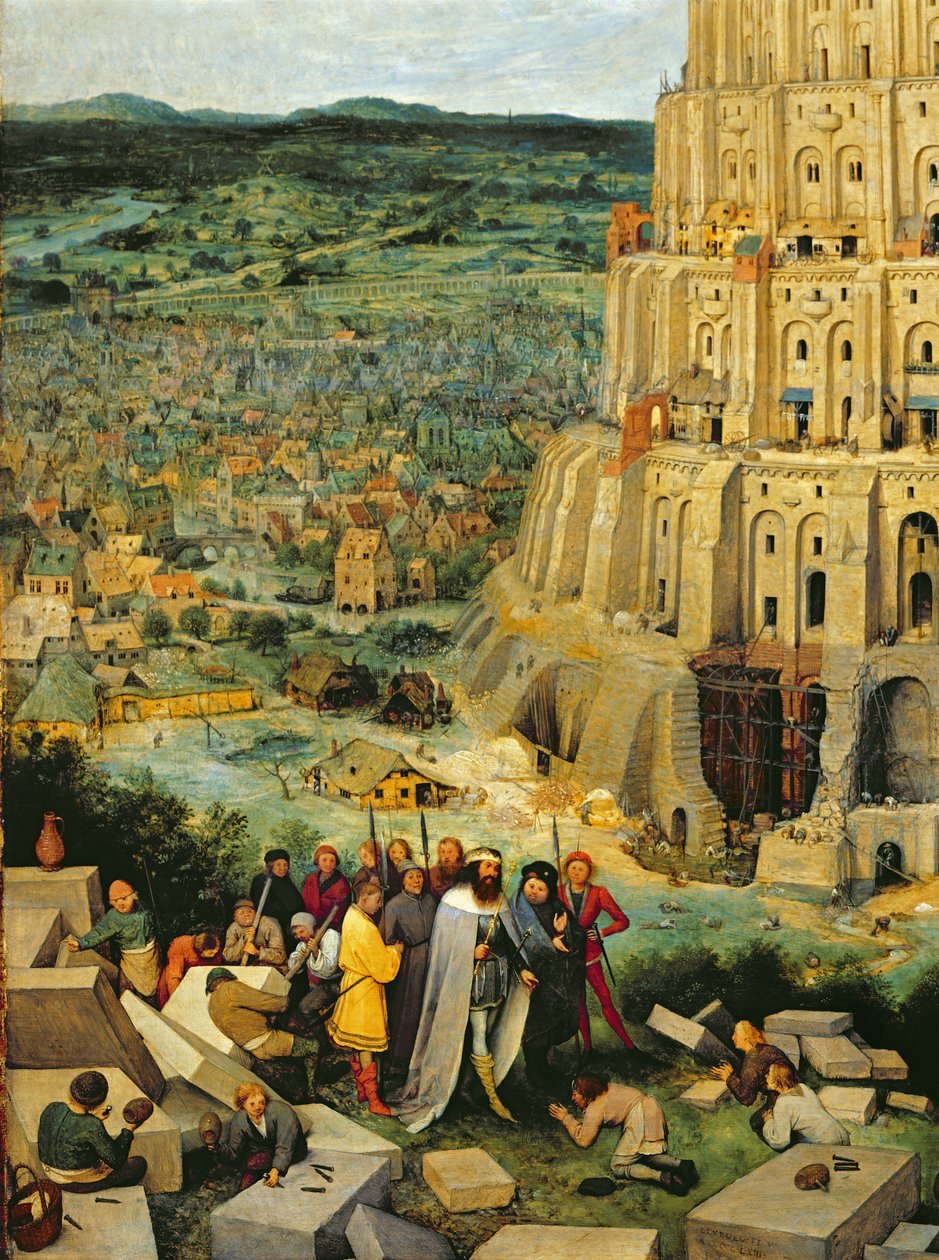 Tower of Babel, 1563 olje på panel detalj av 345 av Pieter Bruegel the Elder