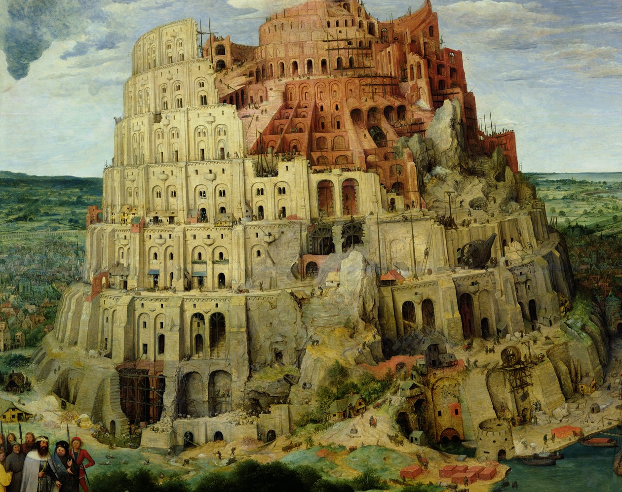 Tower of Babel, 1563 olje på panel detalj av 345 av Pieter Bruegel the Elder