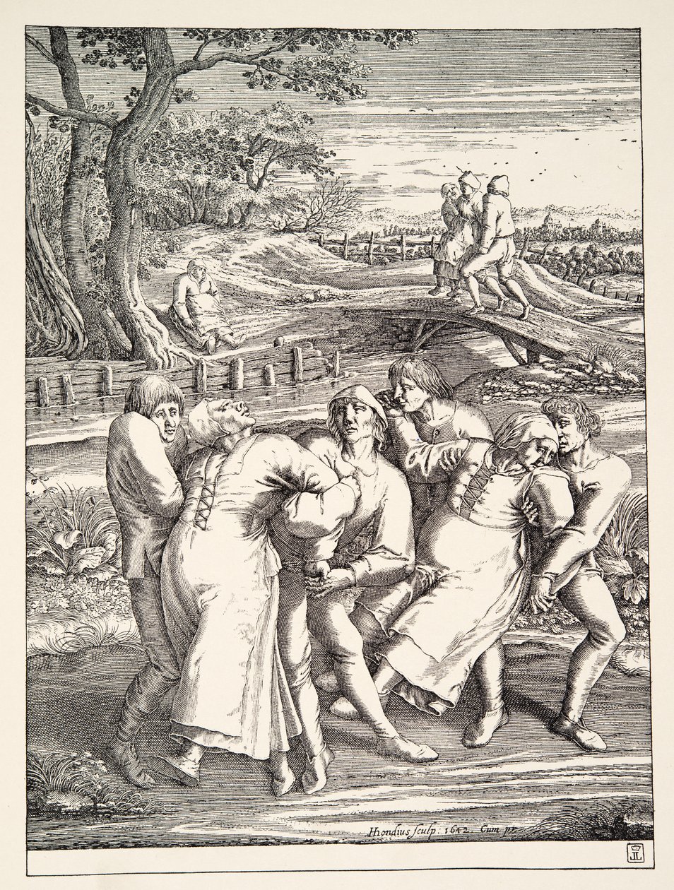 To grupper bønder etter pilegrimsferden til epilepsi, ca. 1642 av Pieter Bruegel the Elder