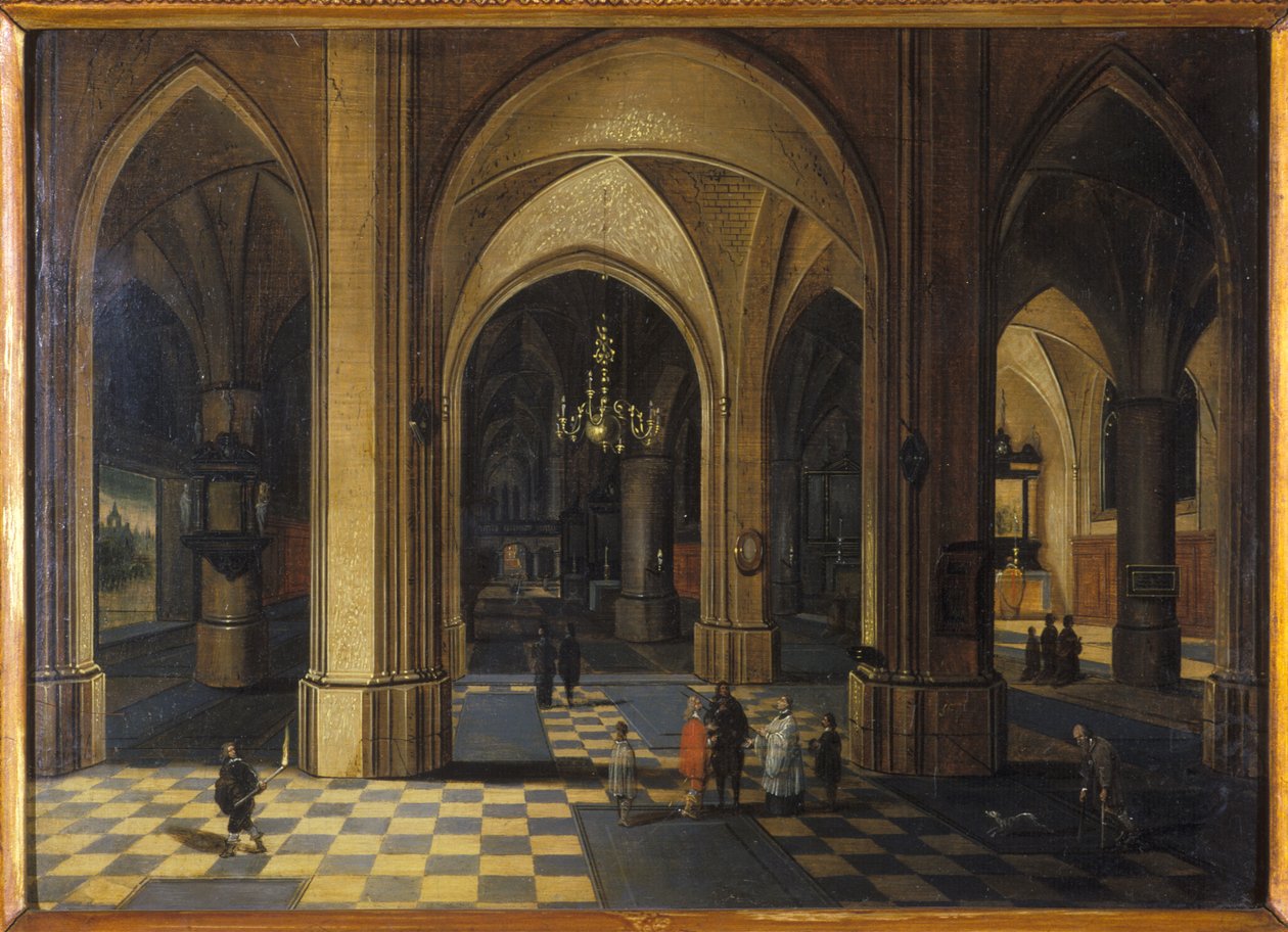 Interiør i en gotisk kirke av Pieter the Elder Neeffs