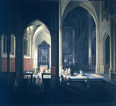 Interiør i en gotisk kirke av Pieter the Elder Neeffs
