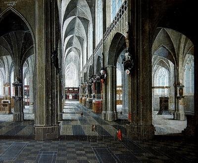 Interiøret i en katedral av Pieter the Elder Neefs