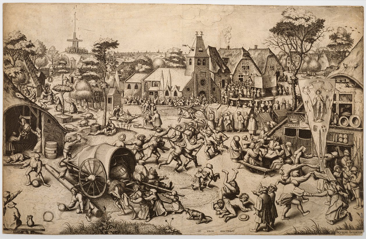 The Fair on St. Georges Day, ca. 1559-60 (etsing og gravering, 1. stat) av Pieter the Elder after Bruegel