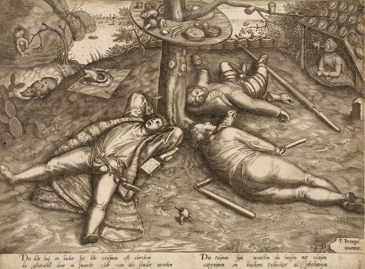Overflodens land av Pieter the Elder after Bruegel