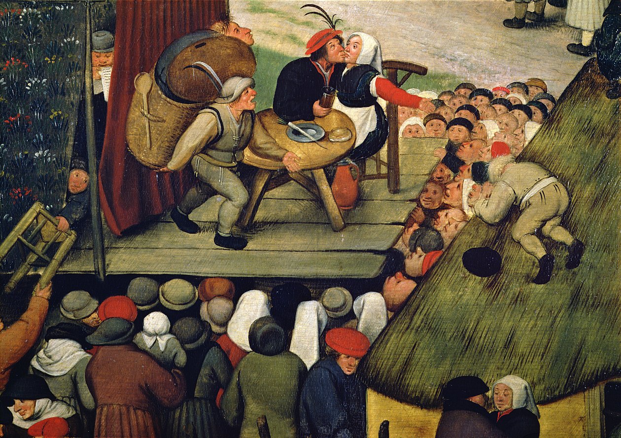 Messe med teaterpresentasjon, ca. 1600 (detalj) av Pieter Brueghel the Younger