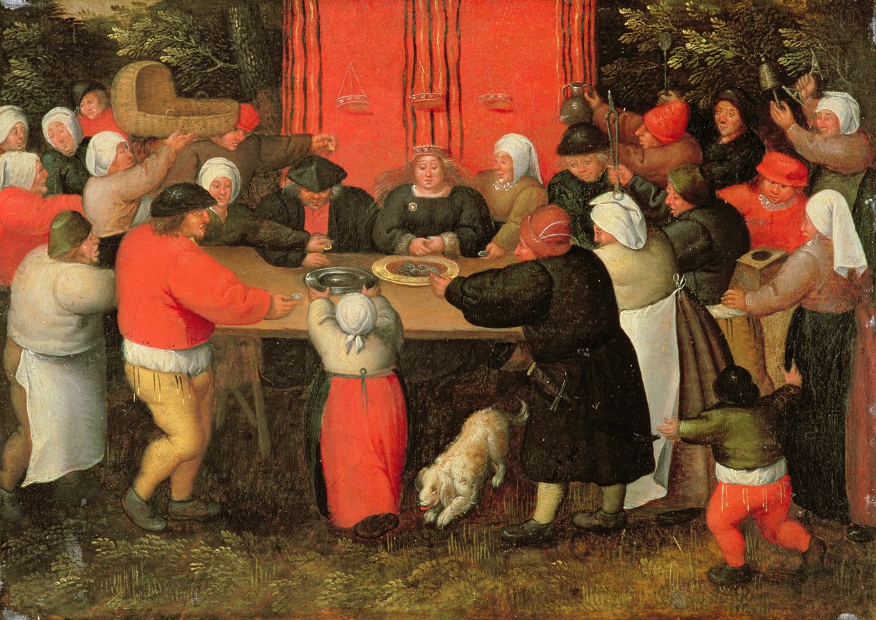 Presentasjonen av gaver (se 198005) av Pieter Brueghel the Younger