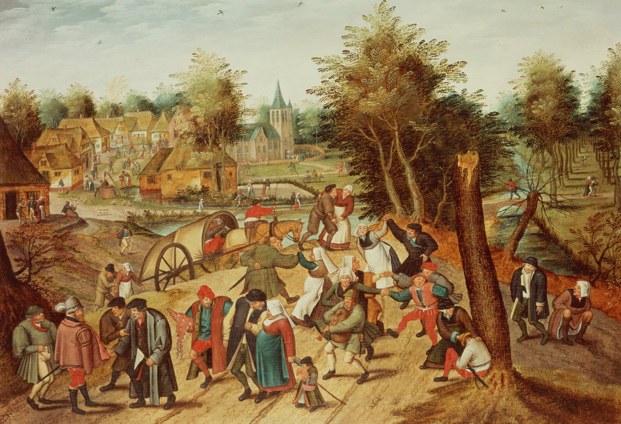The Return from the Kermesse (panel) av Pieter Brueghel the Younger