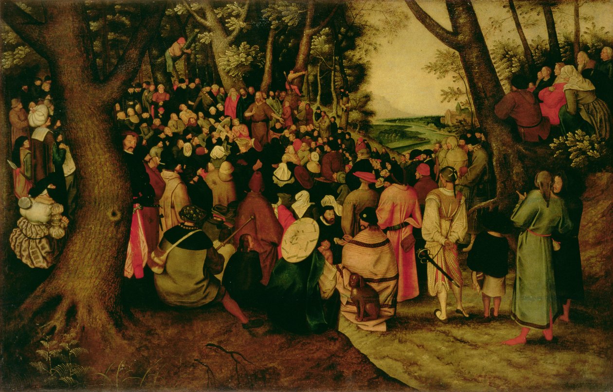 The Sermon of John the Baptist, 1604 (olje på lerret overført fra panel) av Pieter Brueghel the Younger