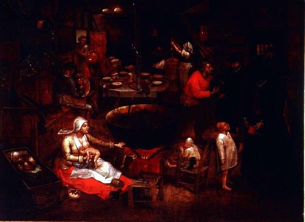 Besøket på gården av Pieter Brueghel the Younger