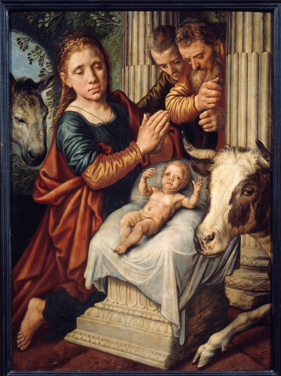 The Adoration of the Shepherds Maleri av Pieter Aersten (1508-1570) (ec.holl.) 1500-tallet Søn. 0,87x0,63 m Rouen, Musee des Beaux Arts av Pieter Aertsen