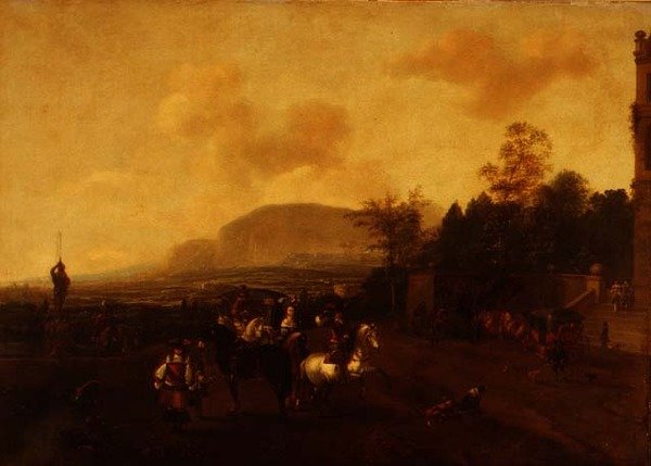 Et Hawking-party av Pieter (circle of) Wouwermans
