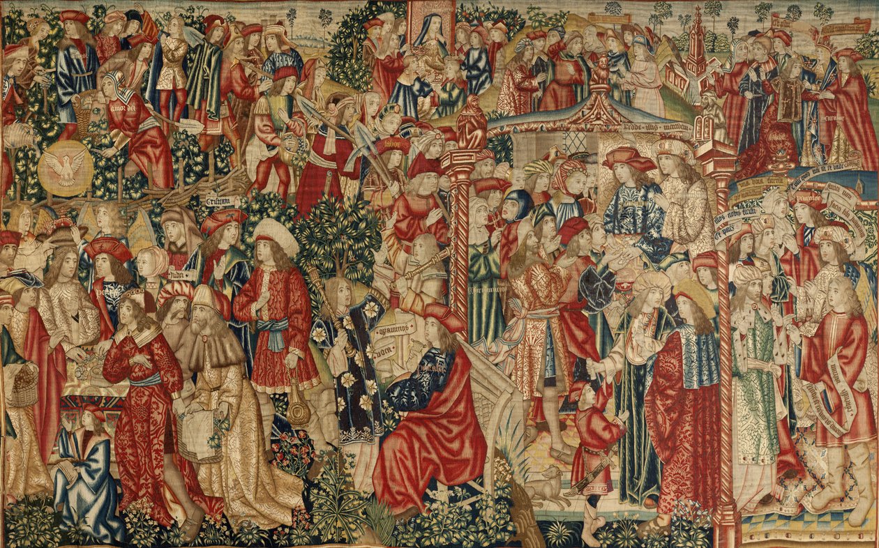 Lignelsen om arbeiderne i vingården, ca.1500 (teppe) av Pieter (studio of) Coecke van Aelst