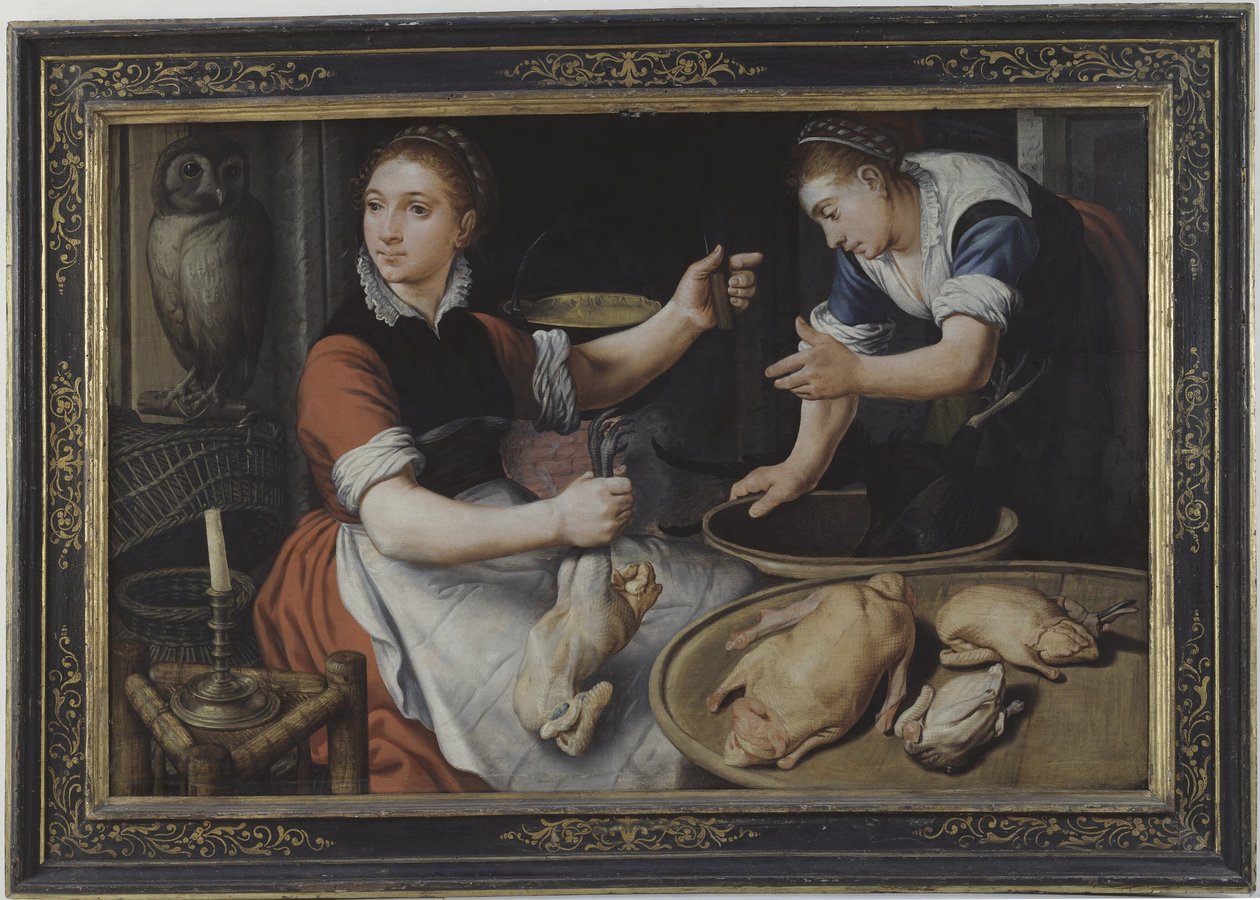 To kvinner som lager mat av Pieter Aertsen