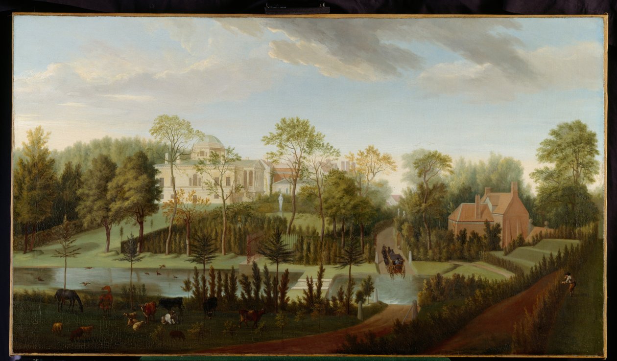 Utsikt over Chiswick House fra sør-vest (olje på lerret) av Pieter Andreas Rysbrack