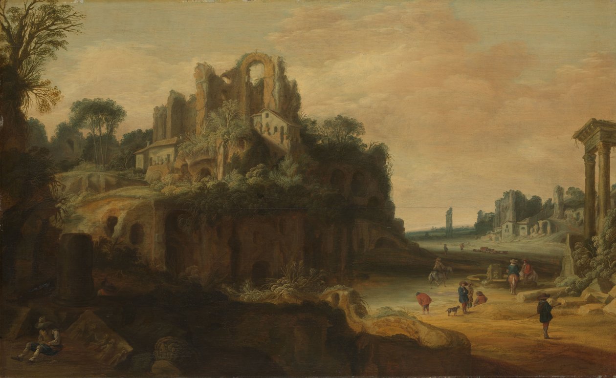 Romersk landskap med ruiner av Pieter Anthonisz van Groenewegen
