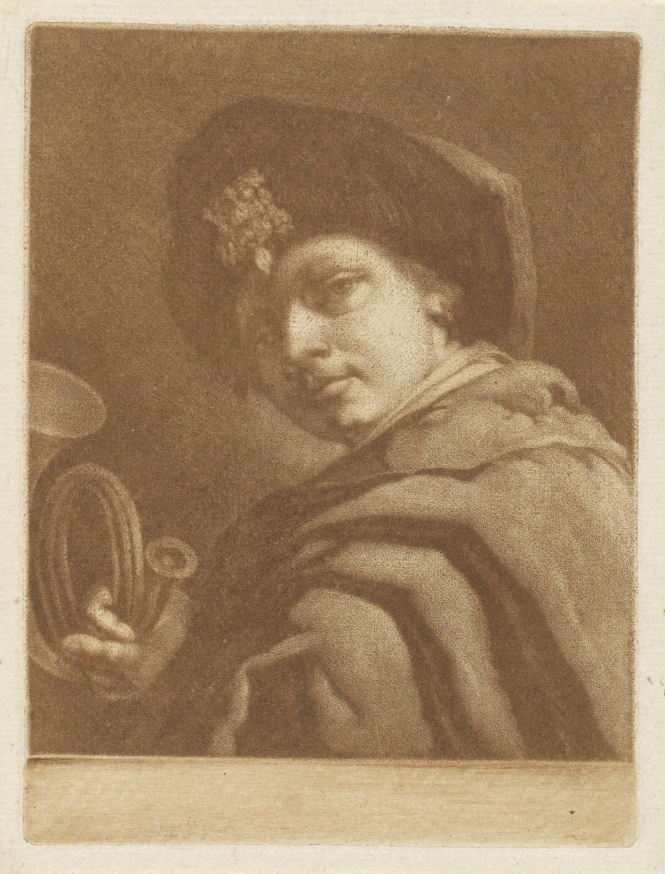 Gutt med jakthorn av Pieter Anthony Wakkerdak