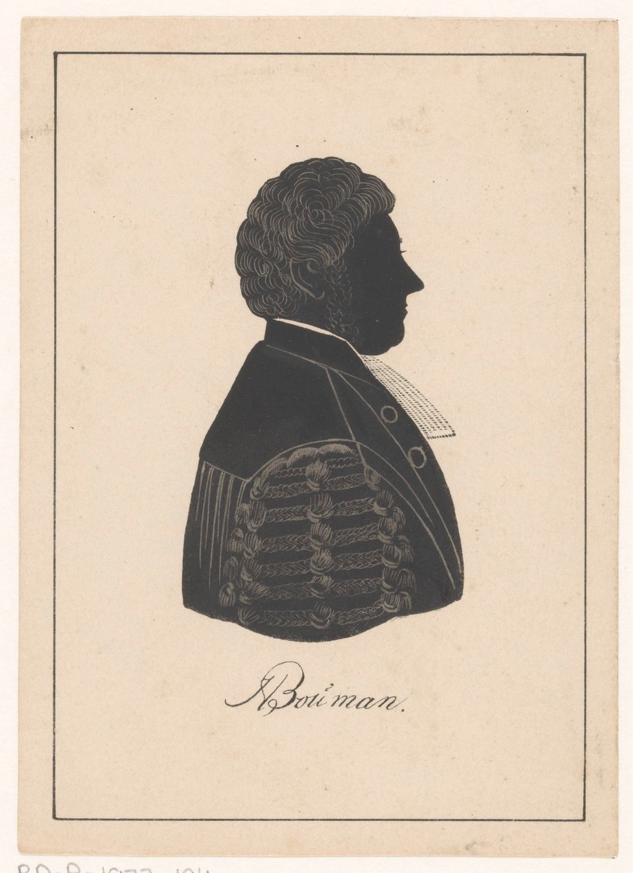 Silhuettportrett av Herman Bouman av Pieter Barbiers (IV) (possibly)