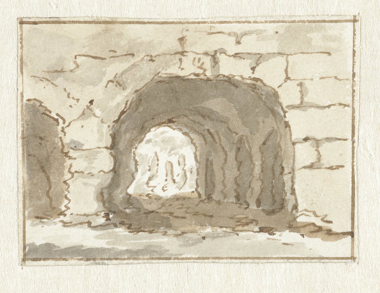 Romersk vegg med bue av Pieter Bartholomeusz. Barbiers