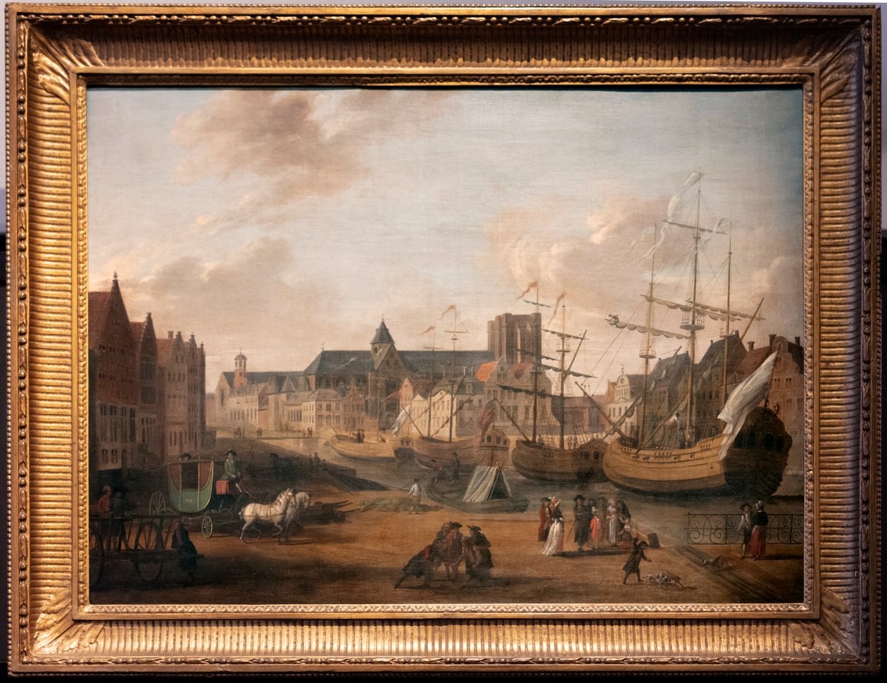 Utsikt over Korenlei og Graslei i Gent, Pieter Benedictus de Maere av Pieter Benedictus De Maere