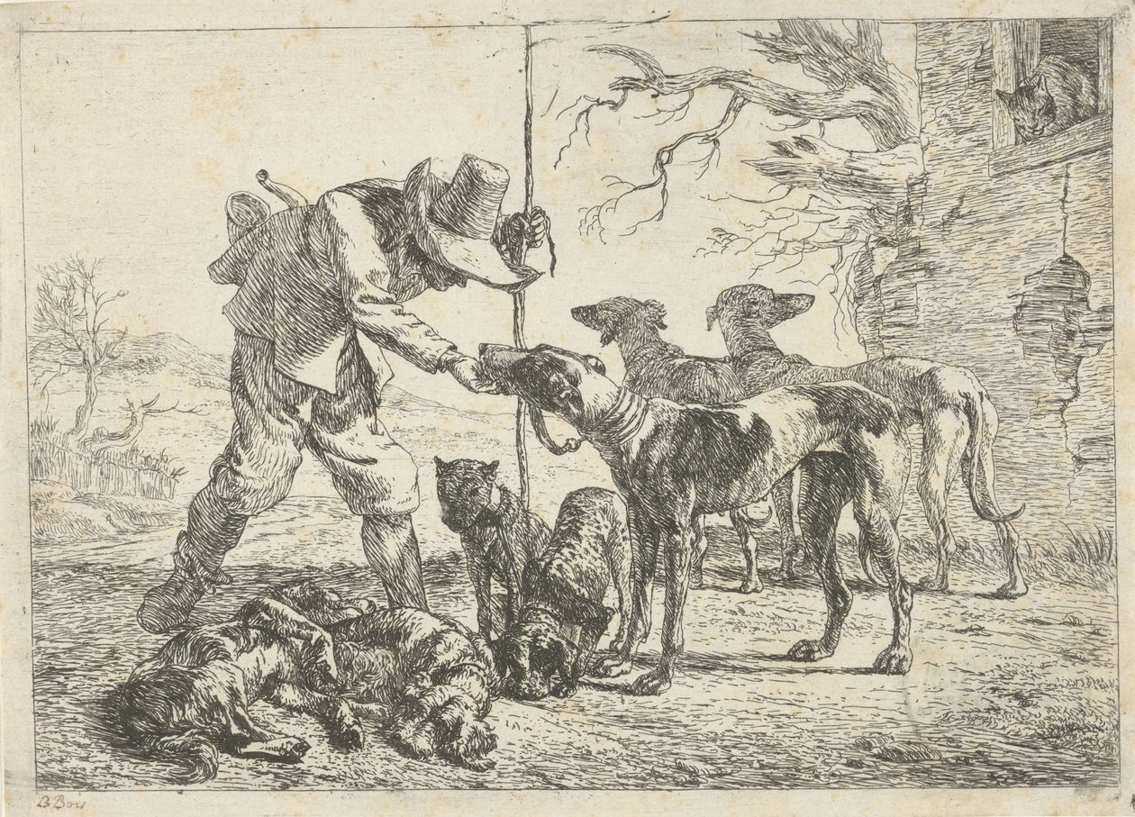 Jeger med syv hunder Forskjellige dyr (serietittel) av Pieter Bodding van Laer