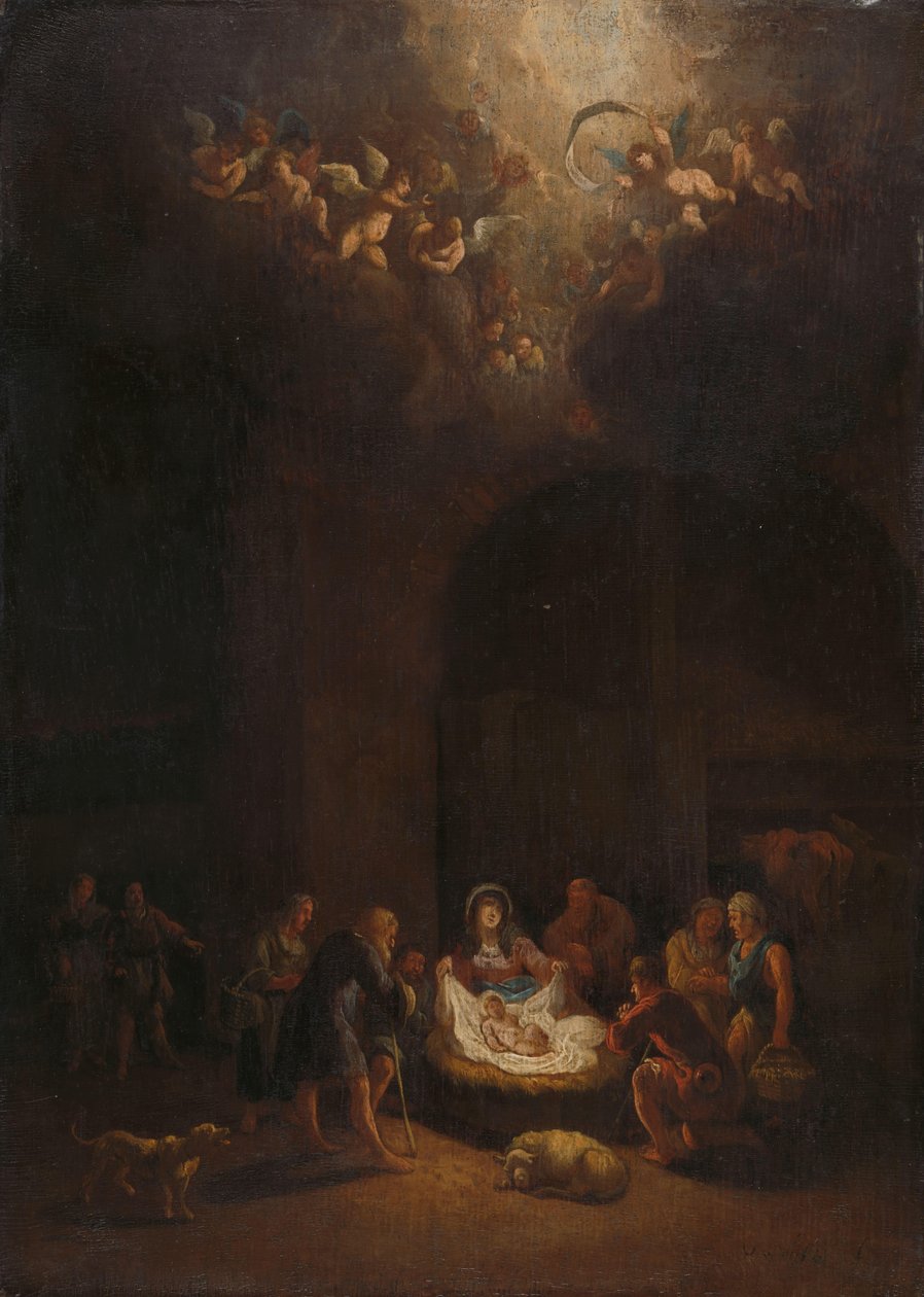 Hyrdenes tilbedelse av Pieter Bout (attributed to)