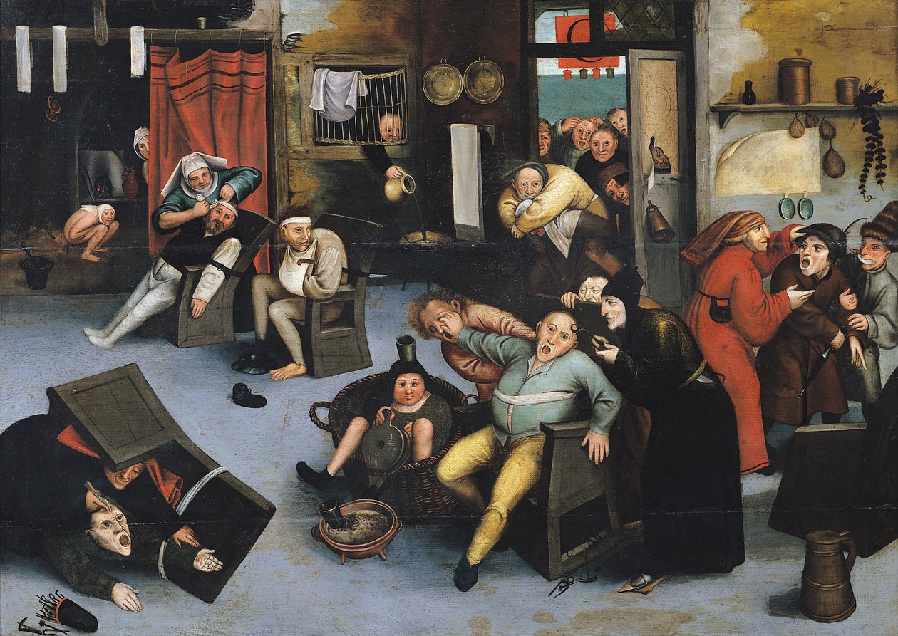 Å kutte ut galskapens stein eller en operasjon på hodet av Pieter Bruegel the Elder