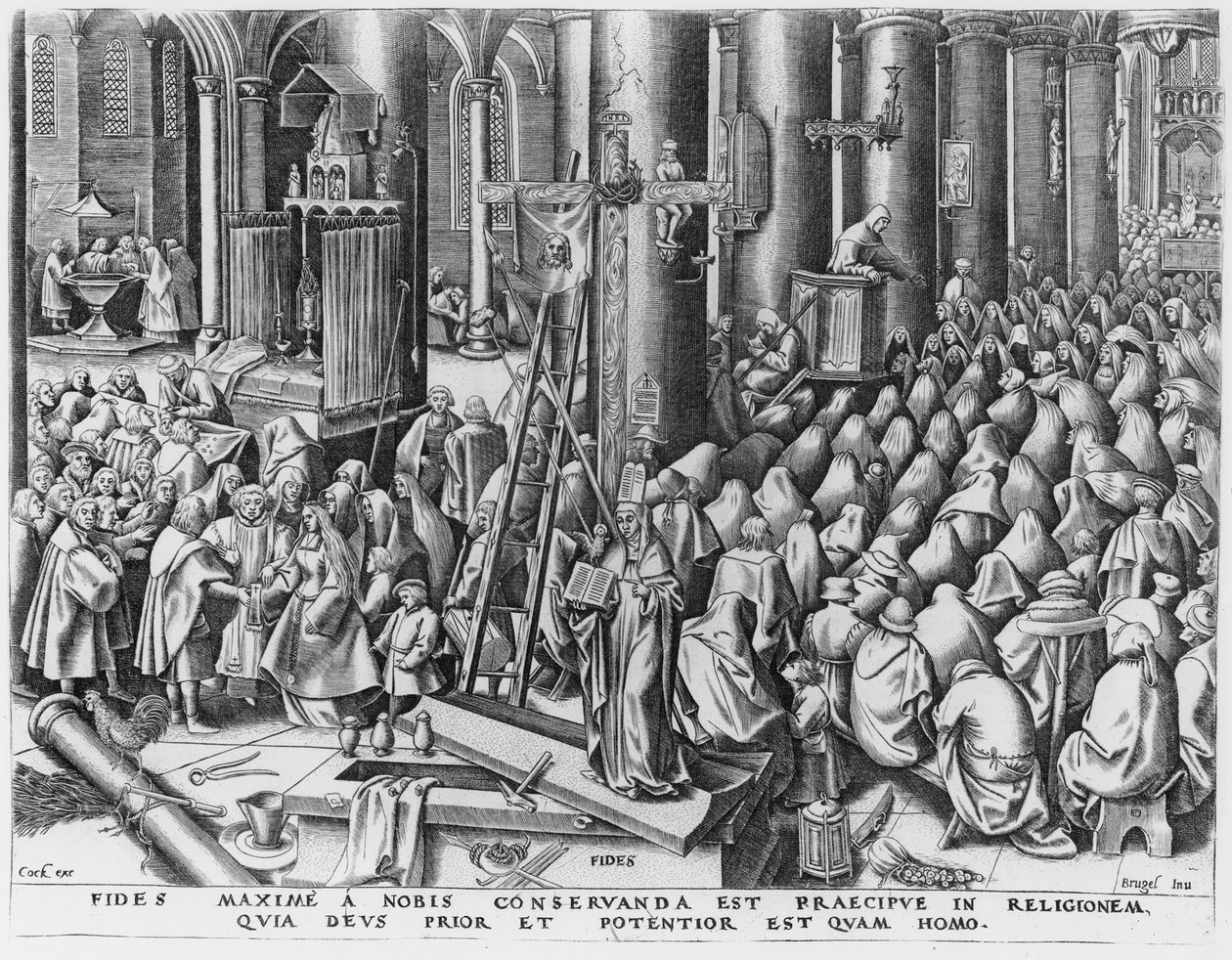 Faith, gravert av Hieronymus Cock (ca. 1510-70) av Pieter Bruegel the Elder