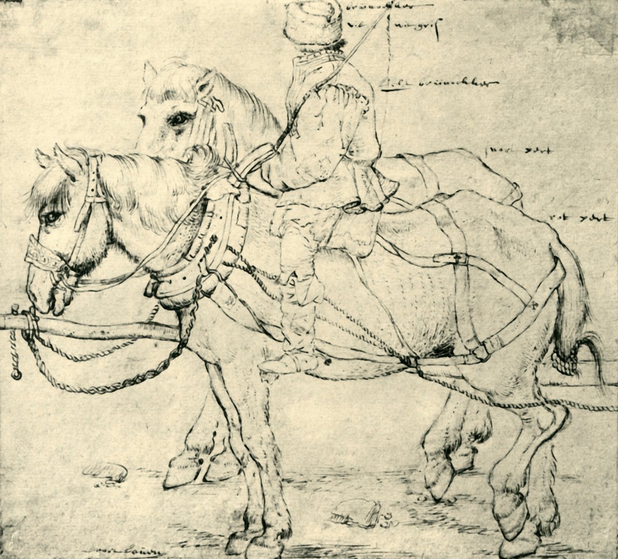Rytter og to hester, 1559-1563, 1943. av Pieter Bruegel the Elder