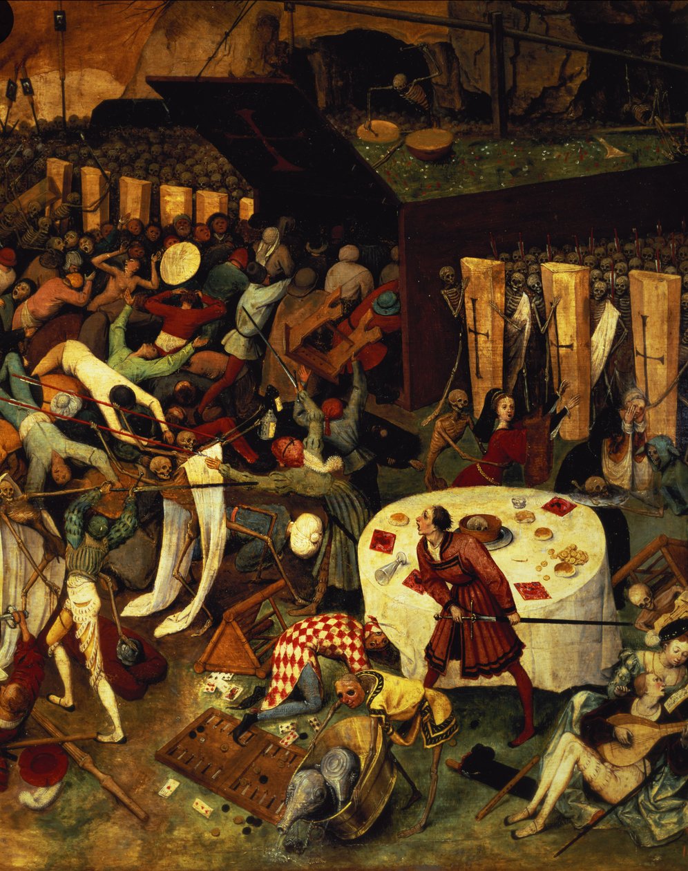 The Triumph of Death, detalj i den nedre høyre delen, 1562 av Pieter Bruegel the Elder