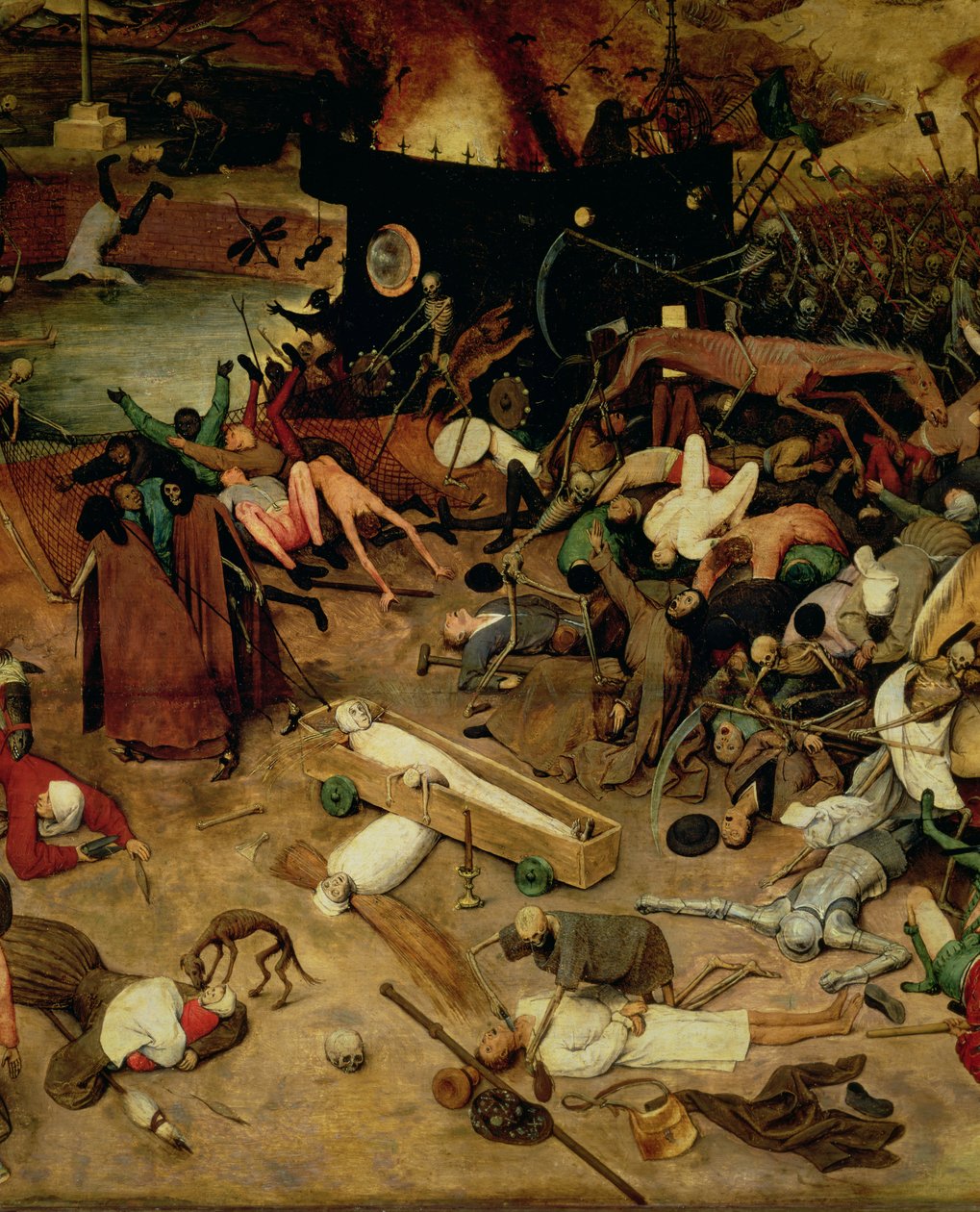 Triumph of Death, detalj av den sentrale delen, 1562 av Pieter Bruegel the Elder