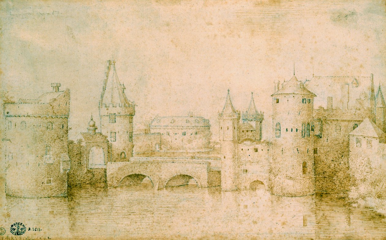 Utsikt over de gamle festningsverkene i Amsterdam, Nederland, 1562 av Pieter Bruegel the Elder