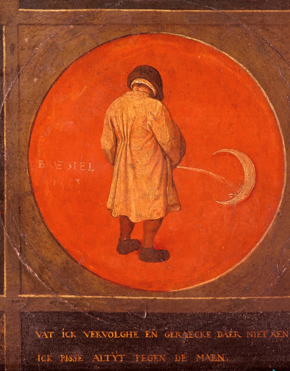 Uansett hva jeg gjør, angrer jeg ikke, jeg fortsetter å pisse mot månen, c1558-1560 av Pieter Bruegel the Elder