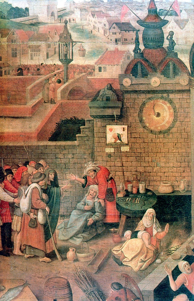 Christ Driving the Traders from the Temple detalj, c1584-1638 av Pieter Brueghel the Younger