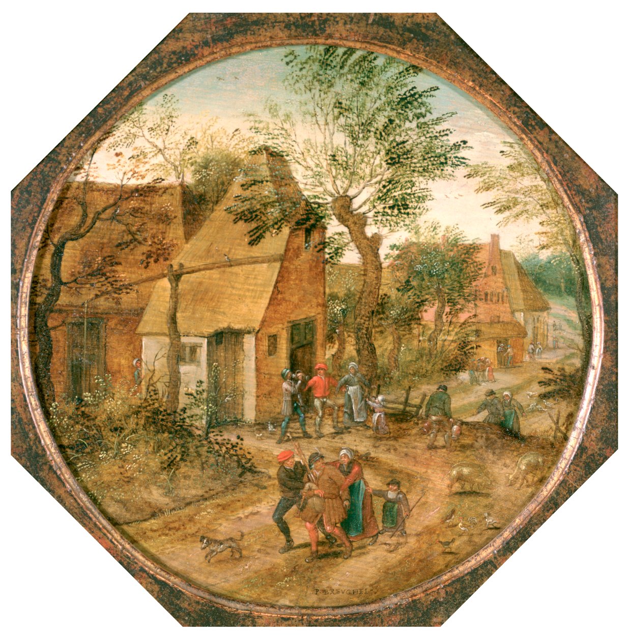 Passasje gjennom landsbyen, c1584-1637 av Pieter Brueghel the Younger