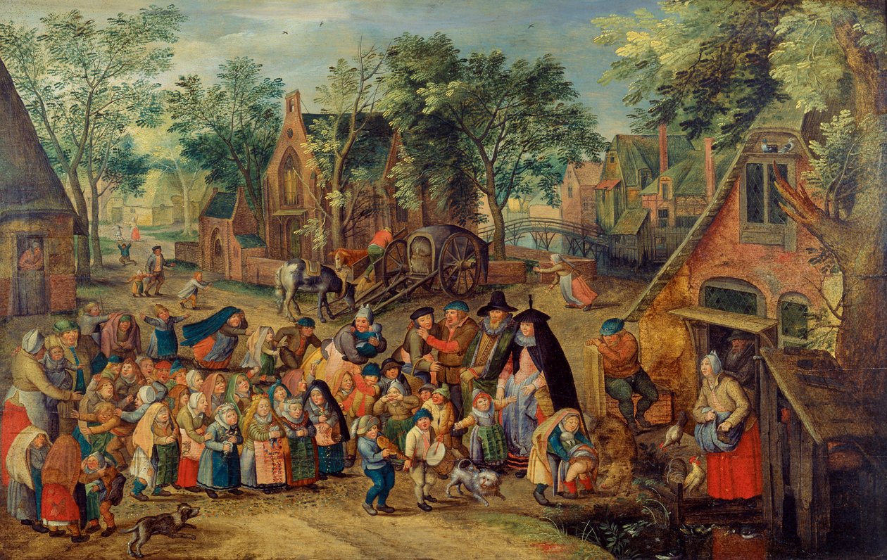 Pinsebrudespillet, ca. 1620 av Pieter Brueghel the Younger