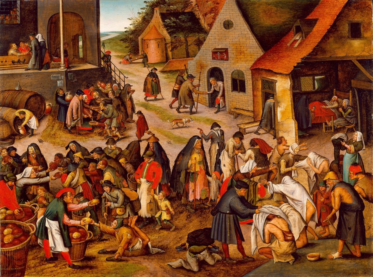De syv barmhjertighetens verk, mellom 1616 og 1638 av Pieter Brueghel the Younger