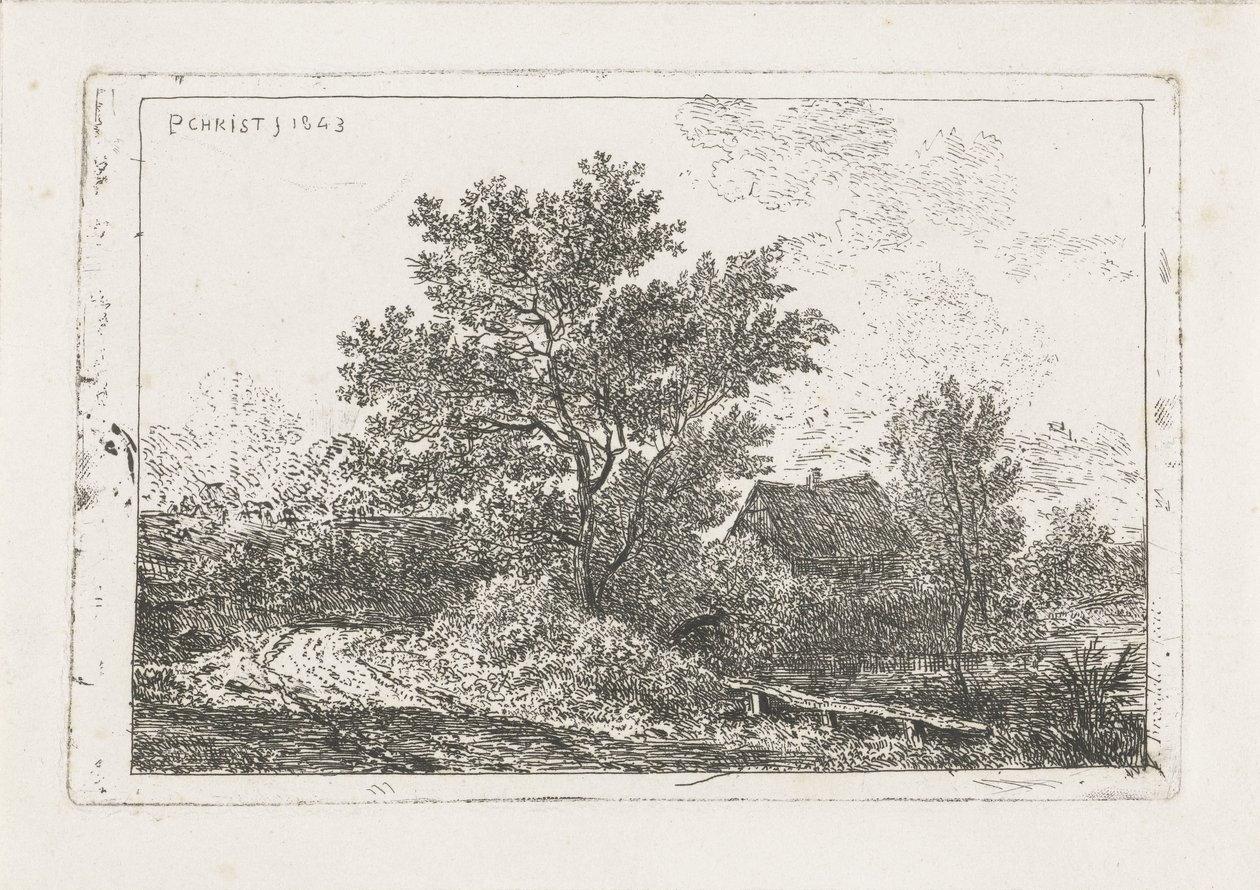 Landskap med gård av Pieter Casper Christ