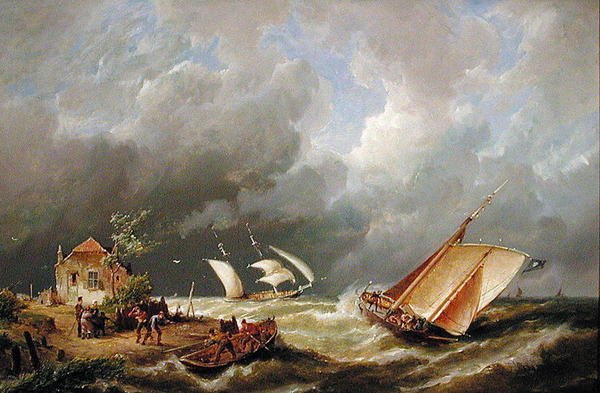 Hytte på Isle of Borkum av Pieter Christiaan Cornelis Dommelshuizen