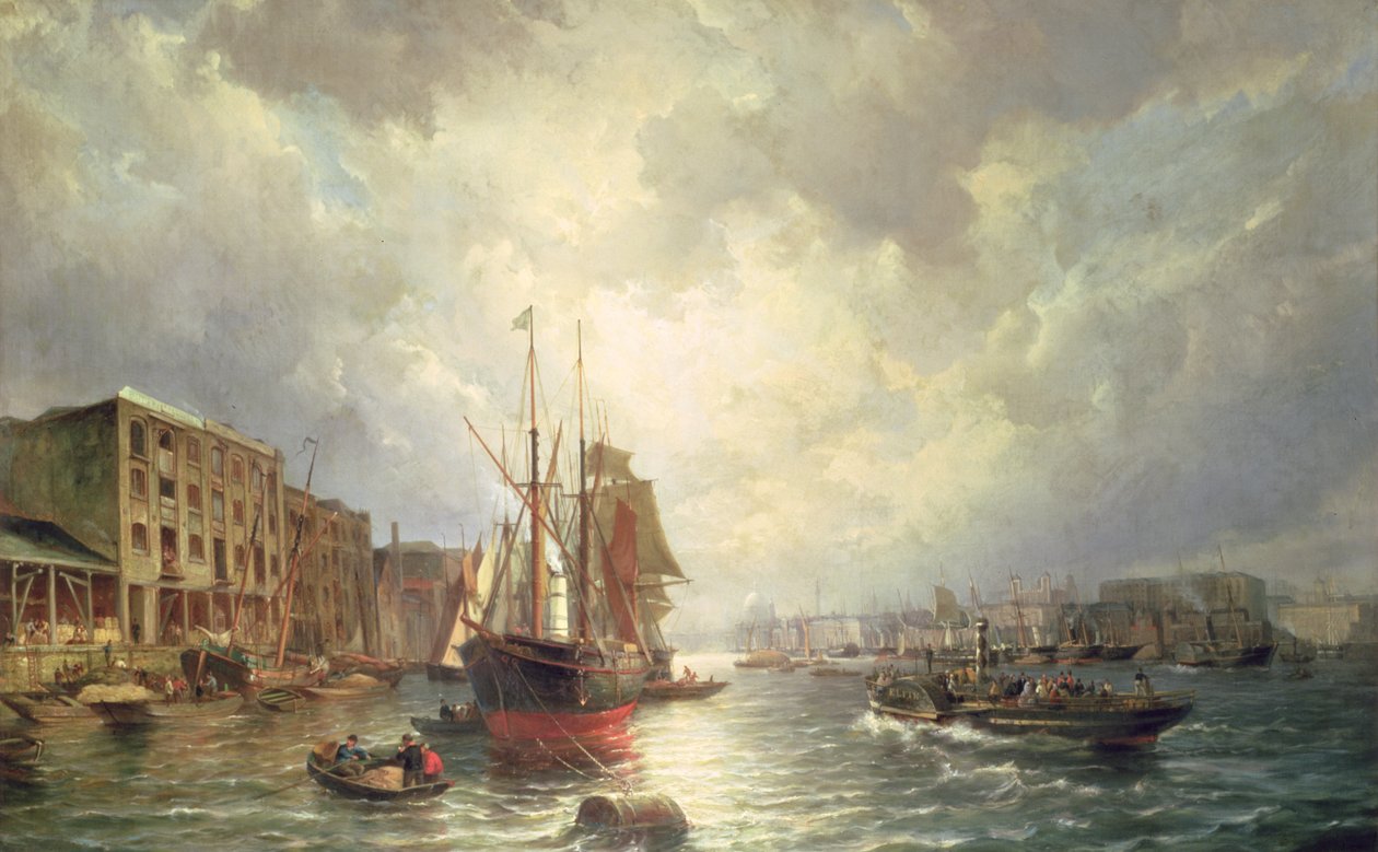 The Pool of London, 1861 av Pieter Christiaan Cornelis Dommelshuizen