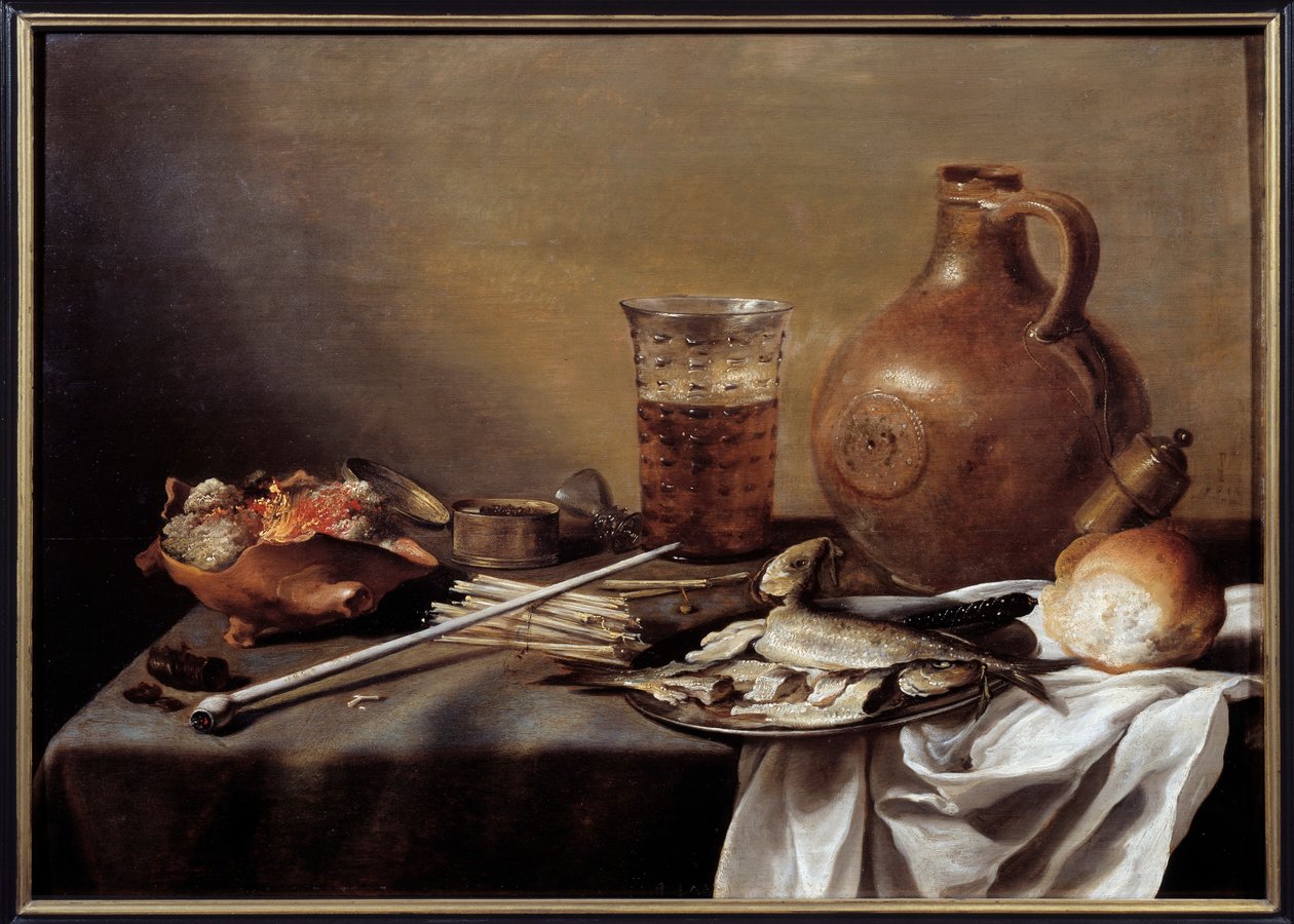 Stilleben med fiskemaleri av Pieter Claesz (1597-1661) 1644 Dim. 0,59 x 0,82 m Nantes, Musee des Beaux Arts av Pieter Claesz