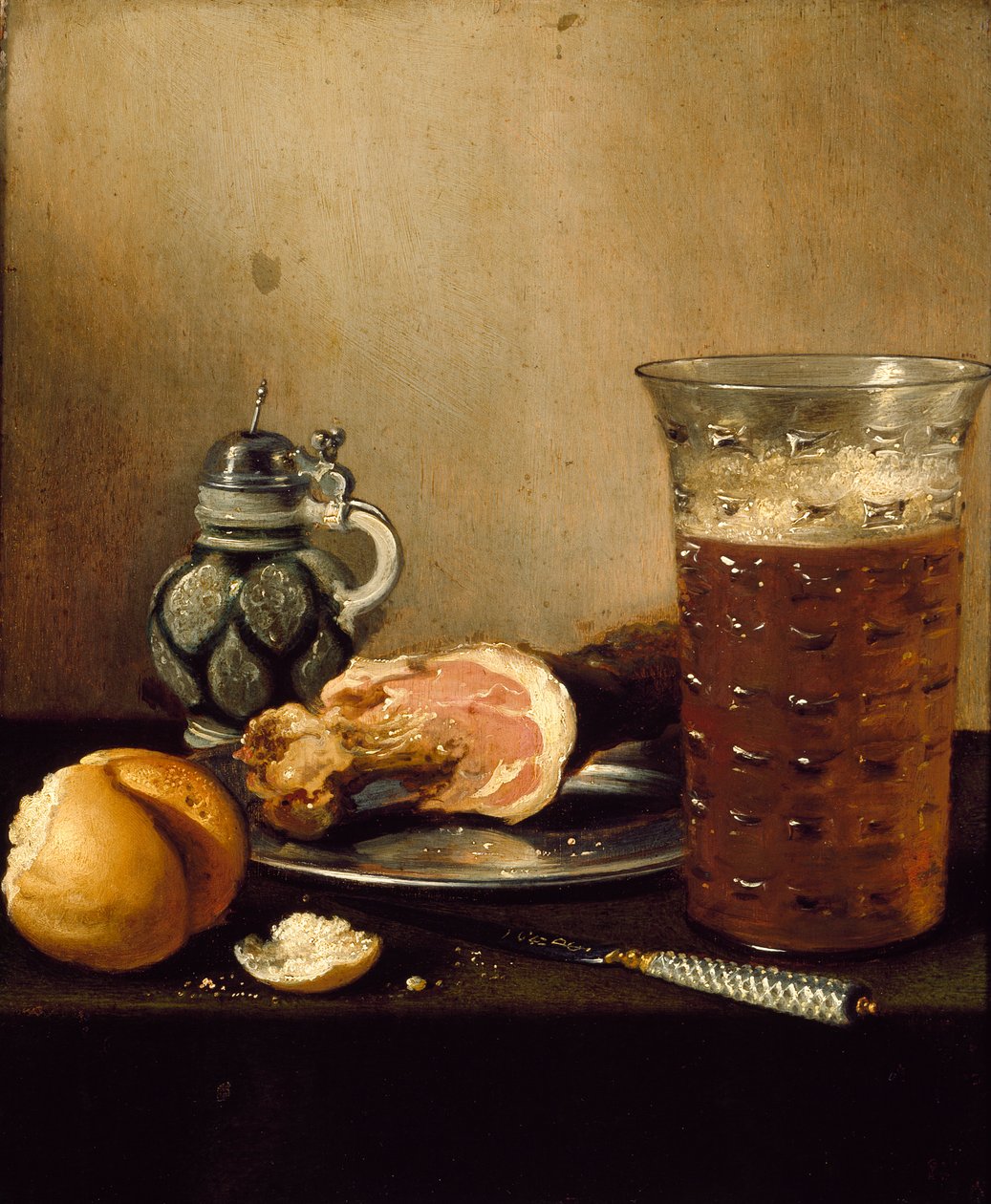 Stilleben med en skinke, 1642 av Pieter Claesz