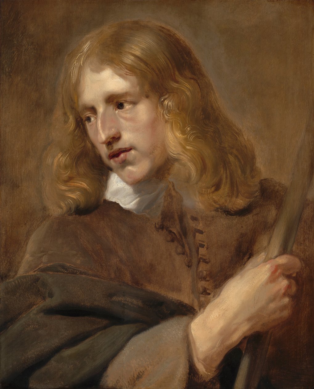 En ung mann som holder en stav av Pieter Claesz Soutman